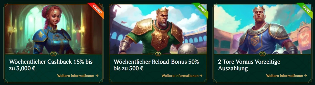Casinia Regelmäßige Aktionen und Boni